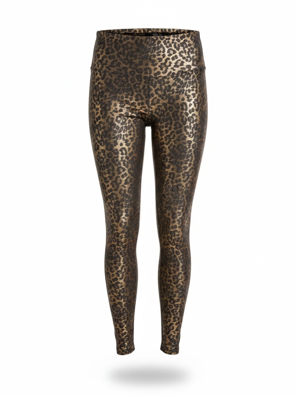 SPANX Glossy Leopard Print Leggings in Brown and Black - Picture 3 of 4